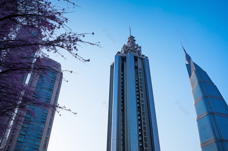 实拍蓝色城市标志建筑高楼摄影背景,高清,摄影图,摄影图片,图片大全,摄影图免费下载